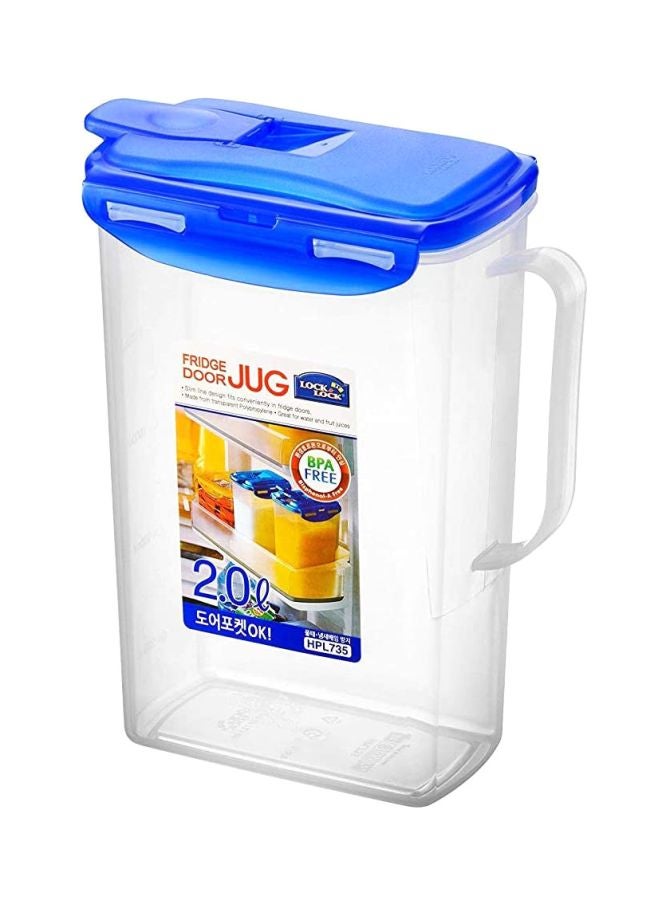 LocknLock Fridge Door Plastic Water Jug Clear/Blue